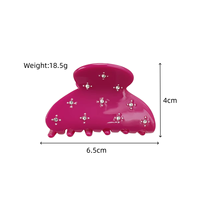 Pinces à cheveux en acétate diamanté couleur bonbon de 6,5 cm, élégantes et simples, pour femmes