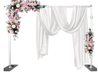 Cadre de fond rétractable double couche 3*6m, support d'affichage mural en gaze, support d'affichage en alliage d'aluminium pour mariage