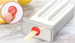 Edelstahl Eis am Stiel Maker Square Edge Eis am Stiel Formen Ice Pop Form Tablett & auslaufs ichere Silikon dichtungen. - Product Image 3