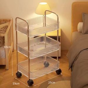 Chariot de bar de cuisine en acrylique transparent à 3/4 étages avec 4 roues, adapté à un usage domestique, personnalisable - Product Image 4