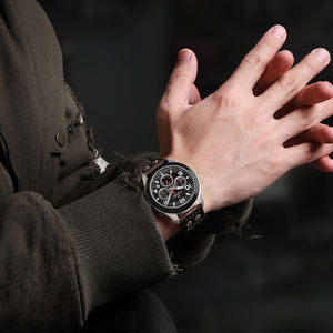 NAVIFORCE 1006 Hombres <span class=keywords><strong>Reloj</strong></span> de campo Cronógrafo <span class=keywords><strong>solar</strong></span> <span class=keywords><strong>Reloj</strong></span> Piloto Relojes vintage Fabricante - Product Image 2