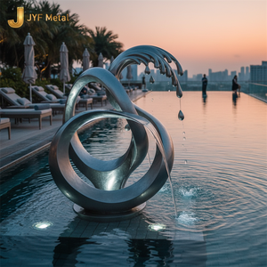 Sculpture de jardin en acier inoxydable, grande œuvre d'art métallique V417 316 - Product Image 1