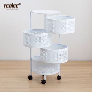 Tenice – étagères de rangement rotatives pour la cuisine, organisateur de paniers amovibles à 4 niveaux <span class=keywords><strong>sur</strong></span> roulettes - Product Image 3