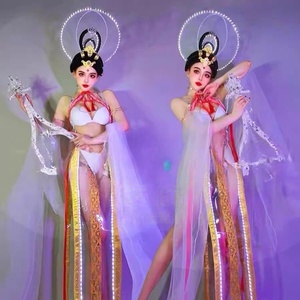 Disfraz de Danza Exótica para Club Nocturno, Estilo Dunhuang, ApSaras Voladora, Tendencia Nacional, con Luces LED, Disfraz Antiguo de Chang'E, 100% - Product Image 1