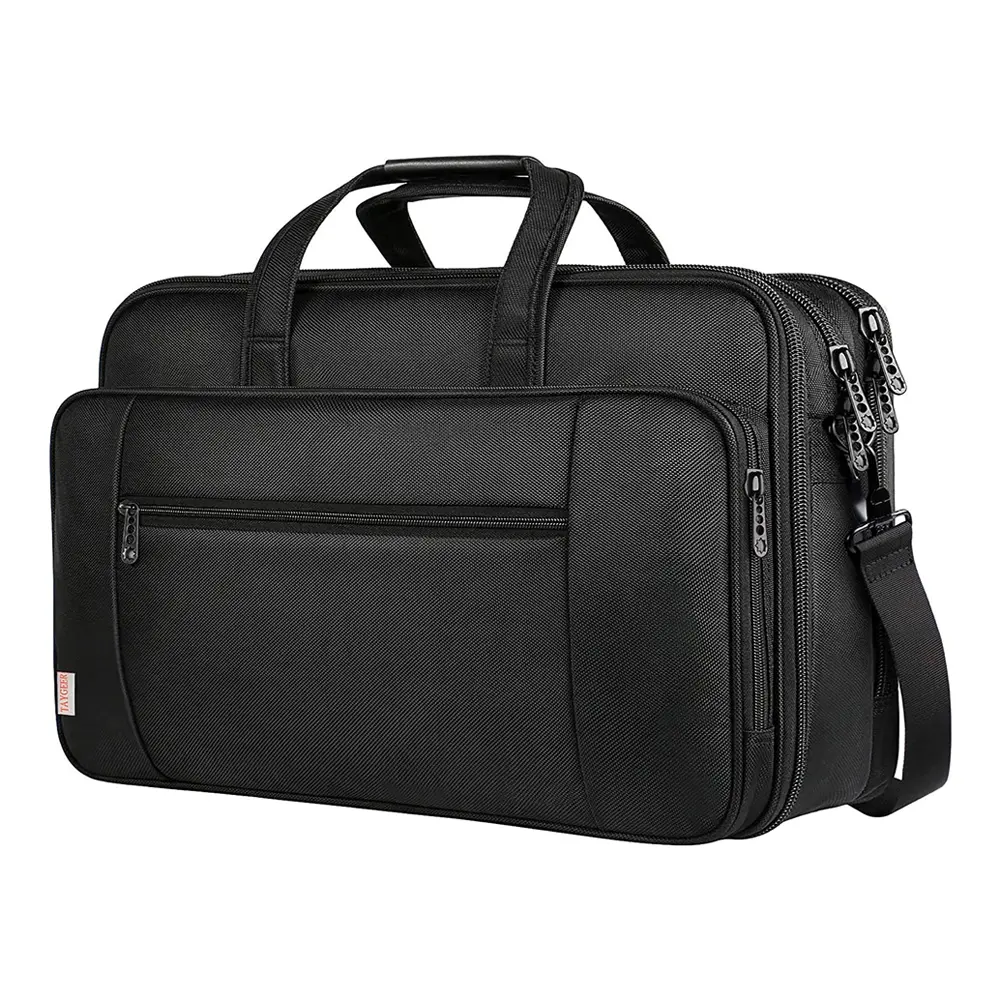 Water Resistant Lawyer Briefcase Business Leather Briefcase for Men High Quality Expandable Office Travel Laptop Briefcase