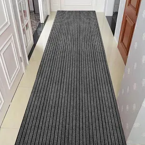 Alfombra antideslizante para suelo de interior y exterior, alfombra moderna de siete rayas para pasillo de casa, alfombra comercial para corredor