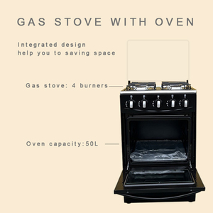 Estufa de Gas de Cuatro Quemadores con Horno, Estufa de Gas Multifuncional Dos en Uno con Horno - Product Image 2