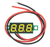 Kepala Voltmeter Arus Searah Digital Ultra-kecil 0,28 inci, Layar Digital, Dapat Disesuaikan, Dua Kabel DC 5-30V