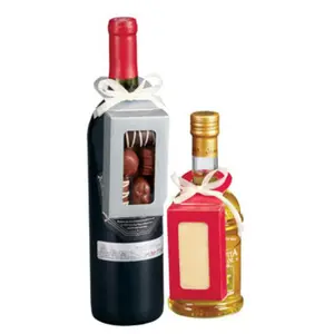 Toptan şarap şişesi boyun dekoratif kart etiketi tebrik hediye kartı kutusu şarap ambalaj yiyecek ve İçecek paketleme karton kutu kabul