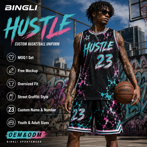 <span class=keywords><strong>Maillot</strong></span> <span class=keywords><strong>de</strong></span> basketball style streetwear, coupe ample et oversize, esthétique cyberpunk, mode audacieuse, avec motif néon artistique et style graffiti urbain - Product Image 1