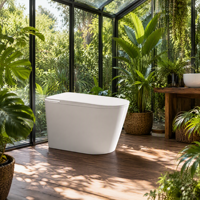 WC intelligent avec bidet intégré, allongé, à poser au sol, avec siège chauffant, lavage à l'eau chaude et chasse d'eau automatique