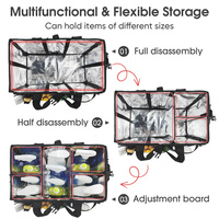 Grand sac de rangement à roulettes pour produits de nettoyage, chariot de nettoyage portable avec doublure en aluminium imperméable, organisateur de produits de nettoyage
