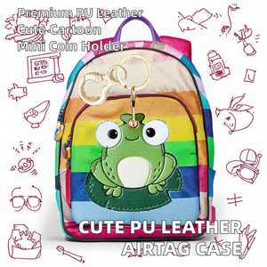 Porte-clés en cuir PU de haute qualité, motif dessin animé mignon (Panda, Grenouille, Lapin), mini-sac de protection pour pièces de monnaie - Product Image 2