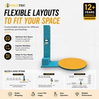 Machine d'emballage automatique de palettes Goldtec contrôlée par PLC, film étirable transparent en PE, enrouleur de palettes à plateau tournant avec rampe