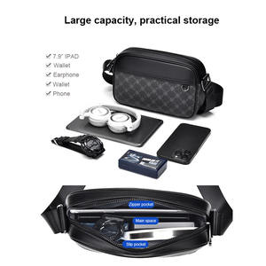 Sac banane de sport tendance pour homme avec logo personnalisé, qualité OEM, imperméable en PU, couleur unie, fermeture éclair - Product Image 4