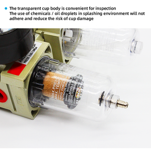 Unidad de tratamiento de fuente de aire neumática FRL combinación regulador de filtro de aire lubricador de aceite regulador SMC piezas de regulador de CA - Product Image 4