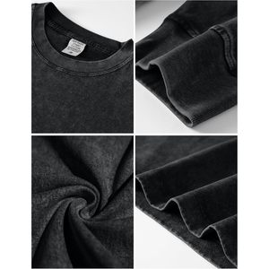 เสื้อสเวตเชิ้ตคอกลมแขนยาวทรงโอเวอร์ไซส์ผ้าฝ้ายย้อมสีแบบวินเทจสำหรับผู้ชายปี 2025 สไตล์สตรีทแวร์ - Product Image 6