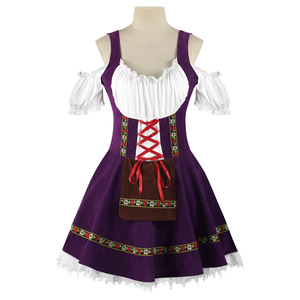 Couples traditionnels Oktoberfest Costume défilé taverne barman serveuse tenue Cosplay carnaval Halloween fantaisie robe <span class=keywords><strong>de</strong></span> soirée - Product Image 2