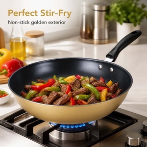 Lot de 3 casseroles en fonte raffinée, ensemble de cuisine 3-en-1 doré, batterie de cuisine antiadhésive en fonte - Product Image 5