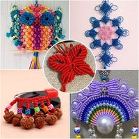 100 Yards Sortierte Farben 1,5mm Nylonfaden Langlebige Makramee DIY Chinesische Knotenarbeit Rattail Geflochtene Satinkordel für Taschen und Kleidung