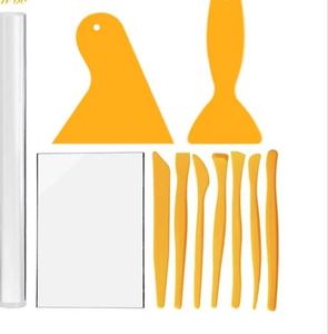 Keep Smiling Set of 6 Acrylic Transparent <strong>Clay</strong> Pressing <strong>Plate</strong> Blade Shaping DIY Tool - Product Image 1