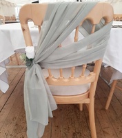 Décoration de chaise de mariage vert sauge, draperie en mousseline de soie, nœuds de chaise pour mariage