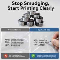 Foil Kode Hot Stamping Premium NanYun NY-800 untuk Mesin Kode Tanggal, Kompatibel dengan HP-241 DY-8 Labeler Manual dan Otomatis