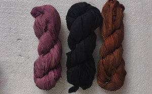 Fil de chenille brut en soie Sari, rubans écologiques pour l'art des fibres, la fabrication de bijoux, les projets d'artisanat, l'emballage cadeau, le tissage textile, le bricolage - Product Image 4