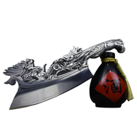 Couteau de cuisine tout acier 14 pouces Butcher Yuan Silver Dragon 2023, en acier inoxydable épaissi, durable, pour couper les os