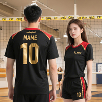 Ensemble de maillots de volley-ball à manches courtes unisexe, imprimé, techniques, pour un usage unisexe