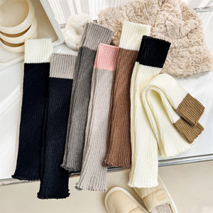 2025 jambières en coton Offres Spéciales pour femmes 1 paire de jambières en laine tricotée noir blanc - Product Image 3