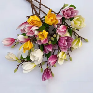 Flor Artificial de Magnolia de Alta Calidad con 5 Cabezas de PU, Tacto Real, Premium, para Decoración del Hogar - Product Image 2