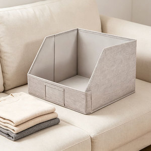 <b>Clothes</b> <b>Storage</b> Box Rectangle Foldable Without Lid Gray 30.6x30.6x25.6cm For Home Dormitory Use - Product Image 4