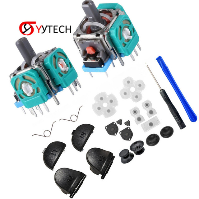 SYYTECH JDS001 JDS011 Conductive Rubber 3D Analog Joystick Kit for PS4 Playstation 4 Controller Button Cap Repair Parts