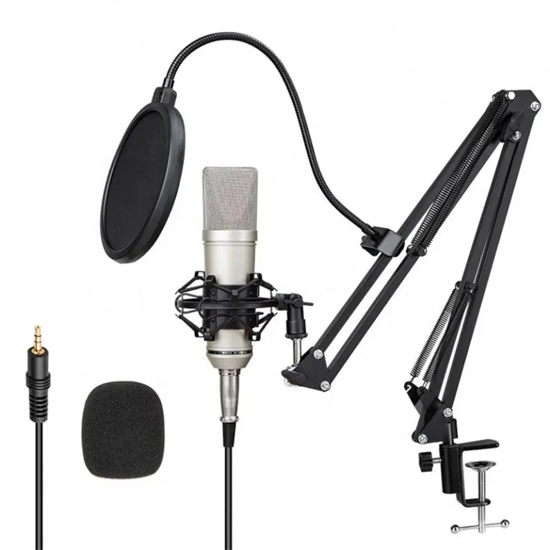 Micrófono con cable para grabación profesional de estudio, nuevo producto, con Kit de soporte