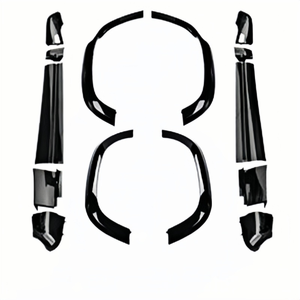 Kit carrosserie onyx noir brillant Warrior 007 modifié pour Land <span class=keywords><strong>Rover</strong></span> Defender 110 – Pare-chocs avant et arrière, jupes latérales, coins – Pièces de modification - Product Image 2