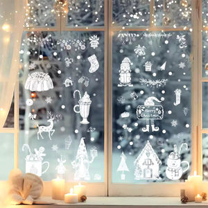 Autocollants électrostatiques pour vitres <span class=keywords><strong>de</strong></span> Noël 2026, flocons <span class=keywords><strong>de</strong></span> neige, Père Noël, décorations <span class=keywords><strong>de</strong></span> fenêtres, arrangement <span class=keywords><strong>de</strong></span> vitrines, autocollants - Product Image 2