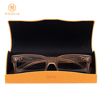 Étui à lunettes rigide personnalisé avec logo, boîte à lunettes de soleil en PU texturé avec doublure douce