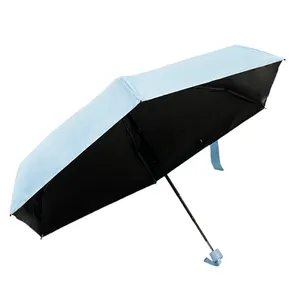 Wholesale Babyblue Windproof Foldable Rain Umbrella Anti UV Parasols With Logo Printing