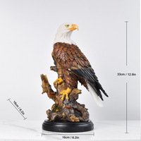 Figurine réaliste d'aigle miniature en résine avec base en souche d'arbre pour décoration de bureau, cadeau d'entreprise