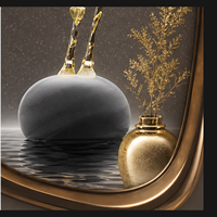 Décoration Murale Paysagère Cerf et Grue Imprimée avec Options d'Éclairage, Plusieurs Tailles Disponibles pour Salon, Hall d'Hôtel, Intérieur