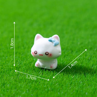 Figur Kucing Putih Mini Resin Kawaii Laris Manis, Ornamen Kerajinan untuk Dekorasi Taman Peri, Meja, Rumah, dan Lanskap Terarium