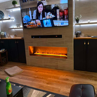 Cheminée électrique en acier à vapeur 4D personnalisable, avec télécommande, design moderne, écologique, intégrée, pour l'intérieur