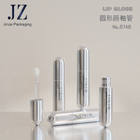 Tube à gloss transparent en plastique Jinze AS, 6 ml, bouchon rond avec applicateur épais, emballage pour gloss à lèvres