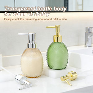 <span class=keywords><strong>Prix</strong></span> de gros, logo personnalisé, flacons en verre transparent vides de 340 ml pour shampoing, après-shampoing, distributeurs de savon liquide pour salle de bain - Product Image 6