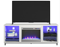 Cheminée Tv Stand Cheminée Électrique Insert Chauffage Télécommande Changement de Couleur LED Lumières Cristal Ambre Flammes