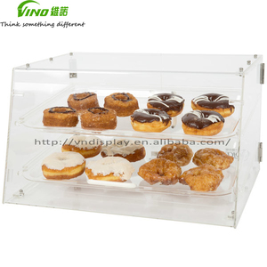 Vino Vn20220318-1 Vitrina de Acrílico Pulido Impermeable para Pastelería con Puertas Traseras/Traseras de Vidrio, 2 Bandejas, 21" x 17" x - Product Image 3