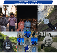 Ensemble de survêtement molletonné épais 380 g/m² avec logo personnalisé, coupe oversize, streetwear unisexe, sweat à capuche et pantalon de jogging, OEM ODM