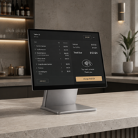 Caisse enregistreuse tactile POS tout-en-un en alliage d'aluminium de 15,6 pouces pour restaurants et commerces de détail