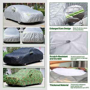 Housse de <span class=keywords><strong>voiture</strong></span> en PET matelassée épaisse et rembourrée en forme de losange, imperméable, pour l'hiver, universelle, anti-UV, anti-poussière, anti-vent, pour SUV - Product Image 5
